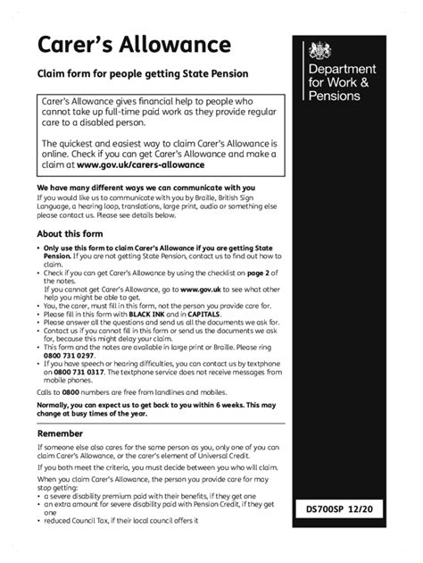 dwp carers allowance email address